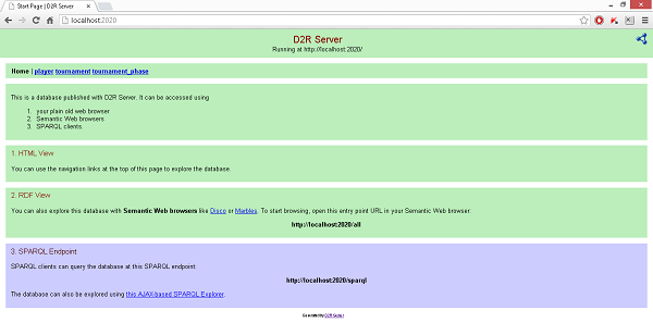 Page d'accueil D2R